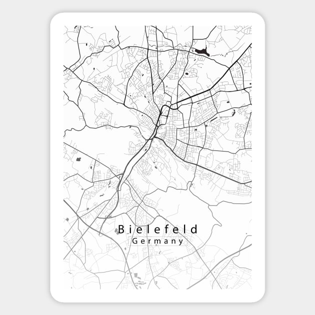 Bielefeld Germany City Map white Sticker by Robin-Niemczyk